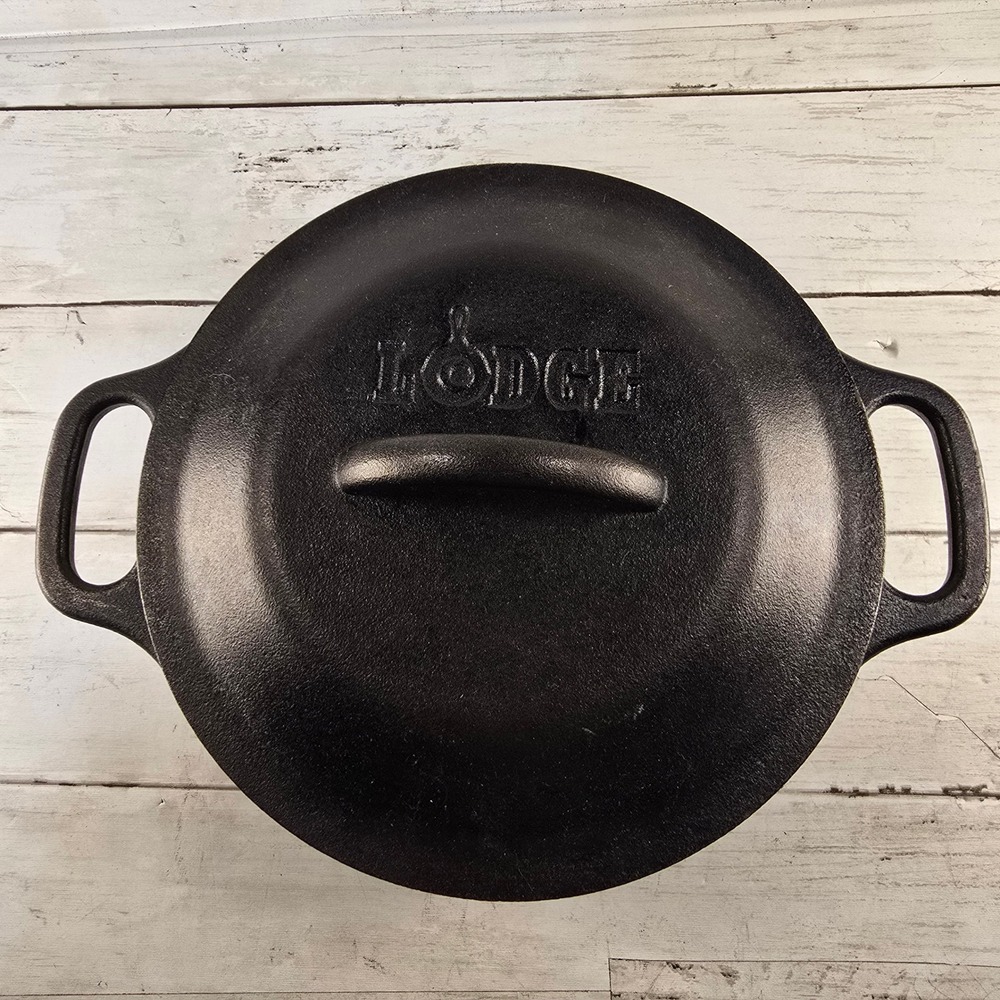 Lodge Cast Iron Dutch Oven with Lid 2 Quart Black Dual Handle 8 Inch 5IC